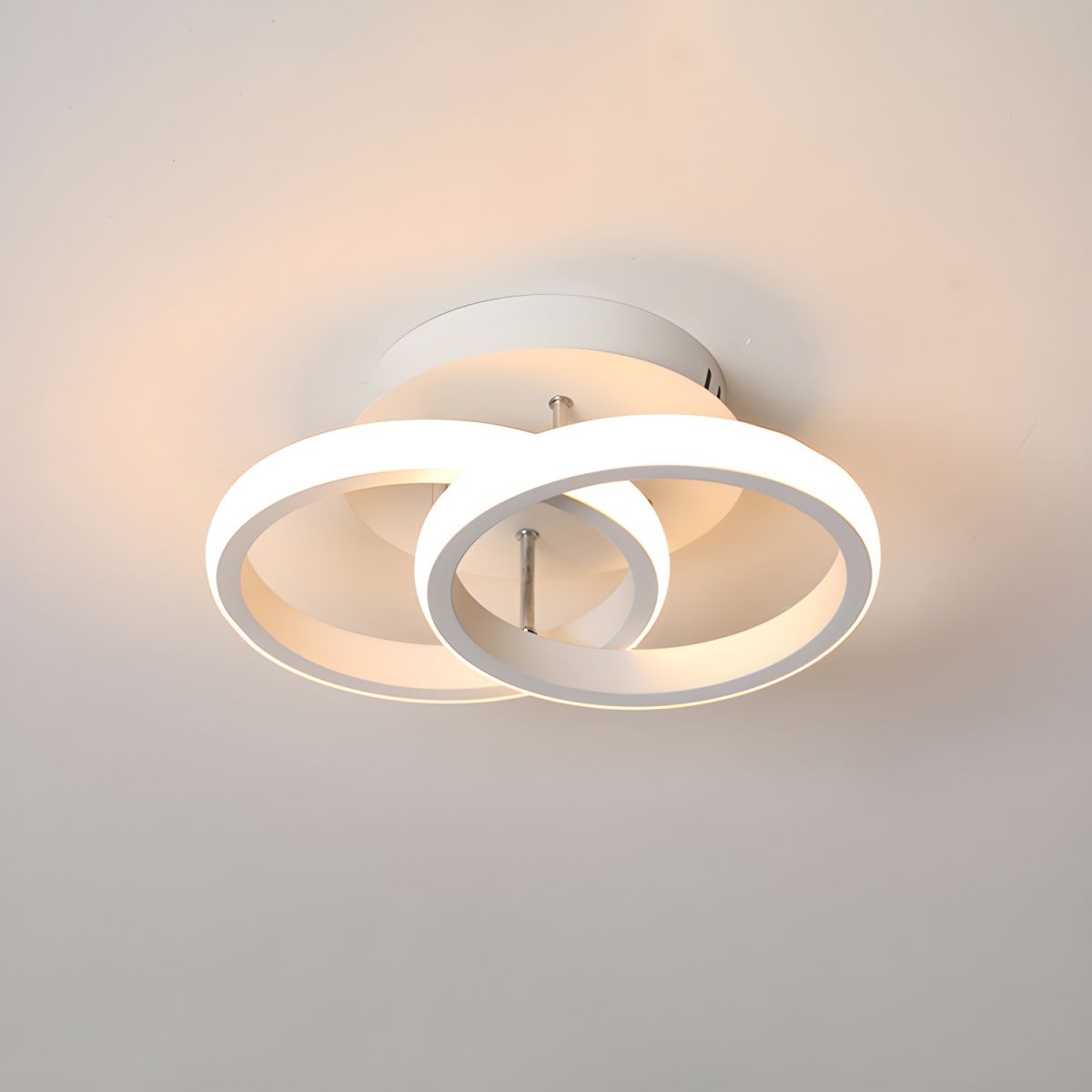 Modern Round LED Metal Semi Flush Ceiling Light | Ceilux