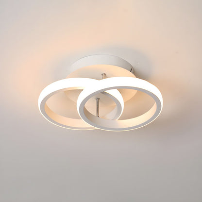 Modern Round LED Metal Semi Flush Ceiling Light | Ceilux