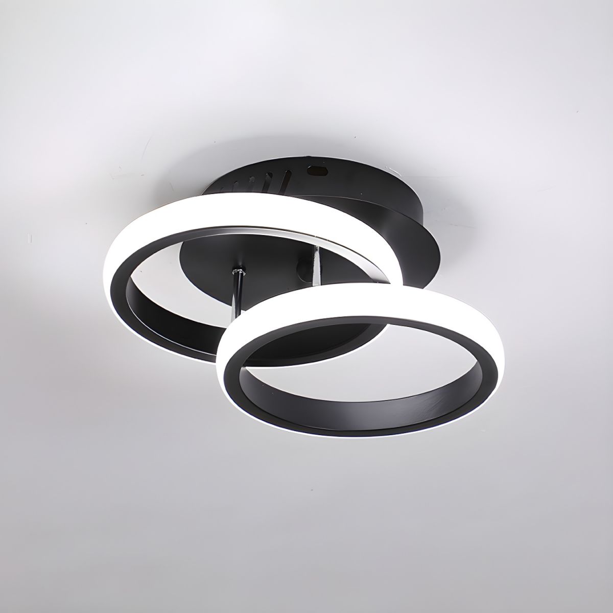 Modern Round LED Metal Semi Flush Ceiling Light | Ceilux