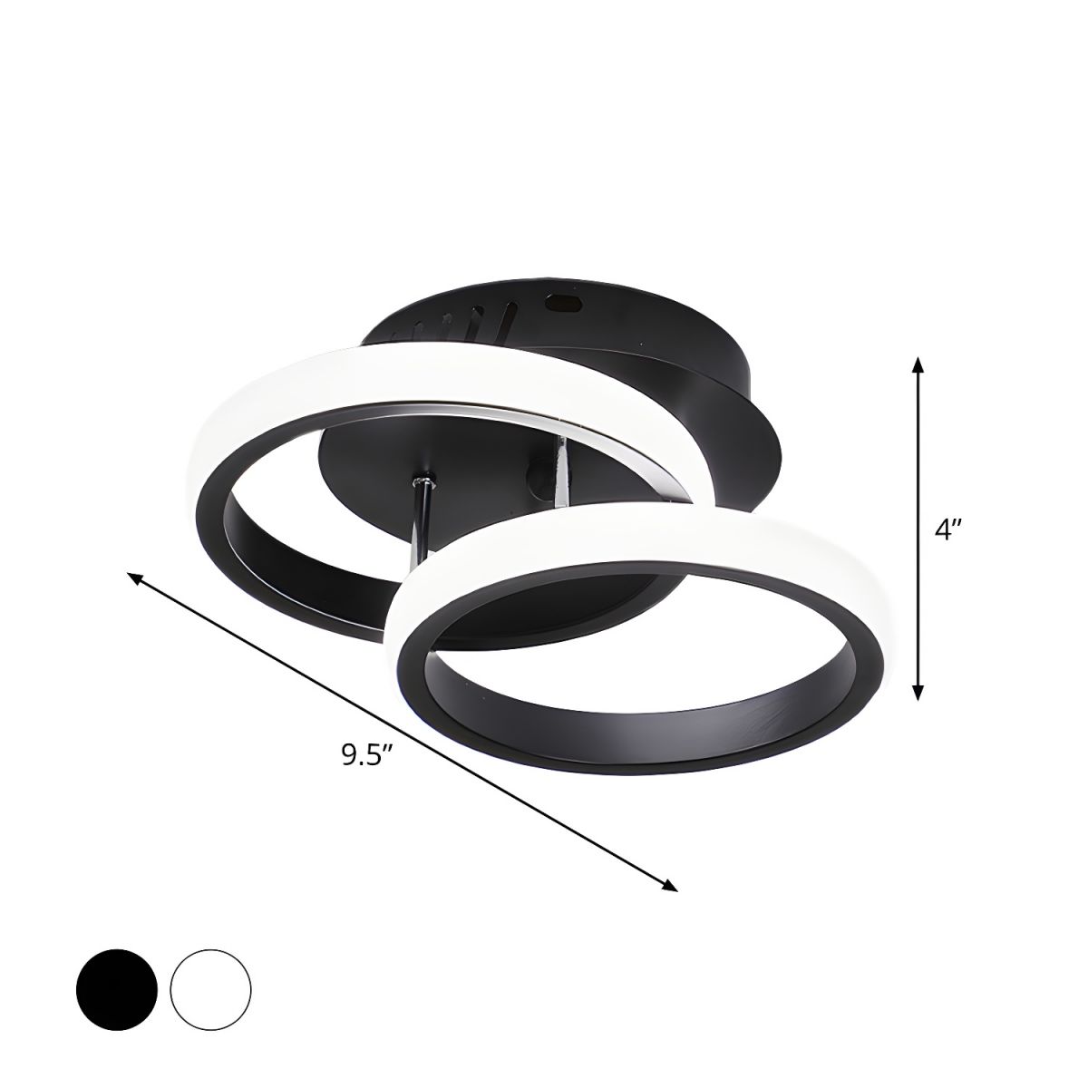 Modern Round LED Metal Semi Flush Ceiling Light | Ceilux