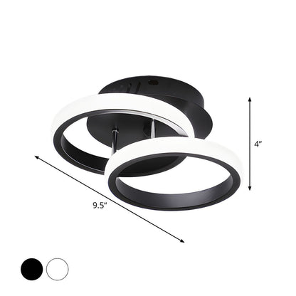 Modern Round LED Metal Semi Flush Ceiling Light | Ceilux