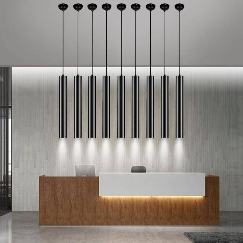 Modern Slim Metal LED Pendant Light for Dining Areas | Nyxelor
