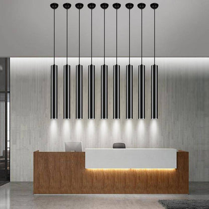 Modern Slim Metal LED Pendant Light for Dining Areas | Nyxelor