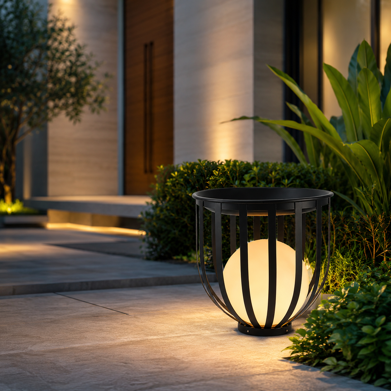 Modern Solar Metal Outdoor Floor Lamp for Patios | Lumiera
