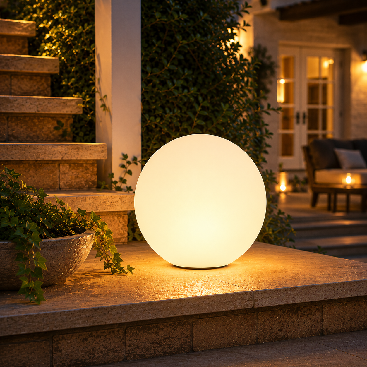 Modern Solar Sphere Outdoor Light for Indoor Outdoor Use | Lumivon