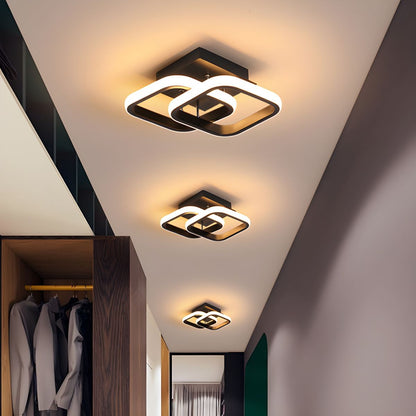 Modern Square LED Metal Ceiling Light in Black or White | Lustria