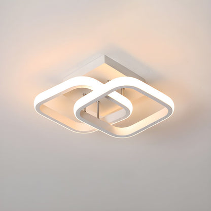 Modern Square LED Metal Ceiling Light in Black or White | Lustria
