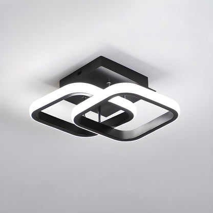 Modern Square LED Metal Ceiling Light in Black or White | Lustria