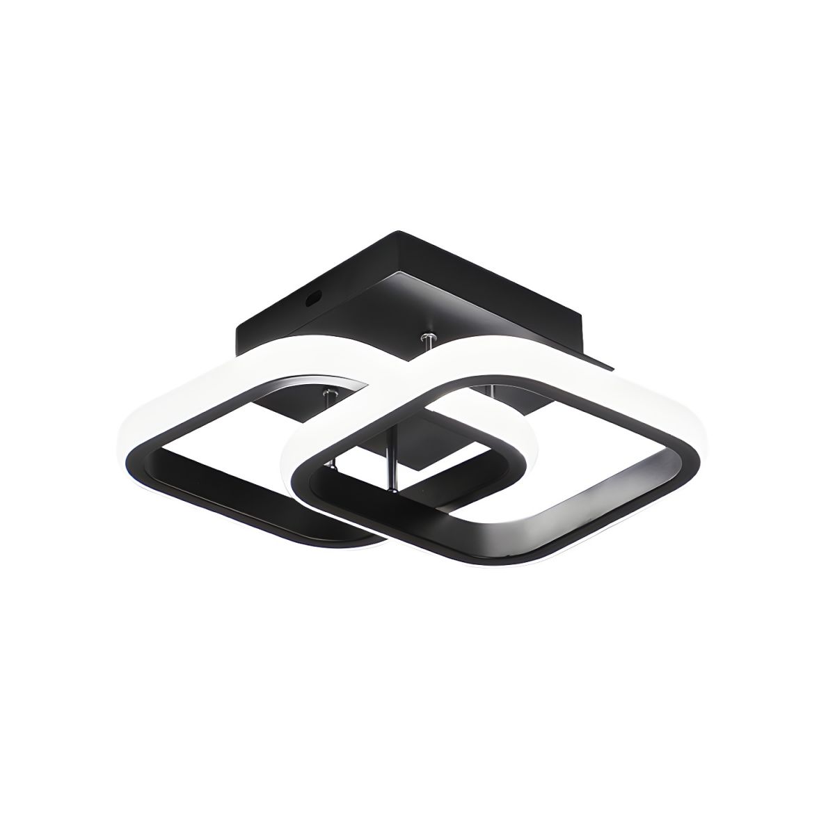 Modern Square LED Metal Ceiling Light in Black or White | Lustria