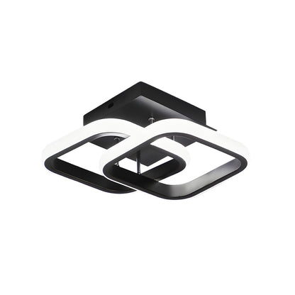 Modern Square LED Metal Ceiling Light in Black or White | Lustria