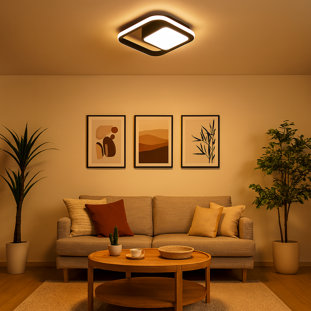Modern Square Ring Integrated LED Ceiling Light | Talqen