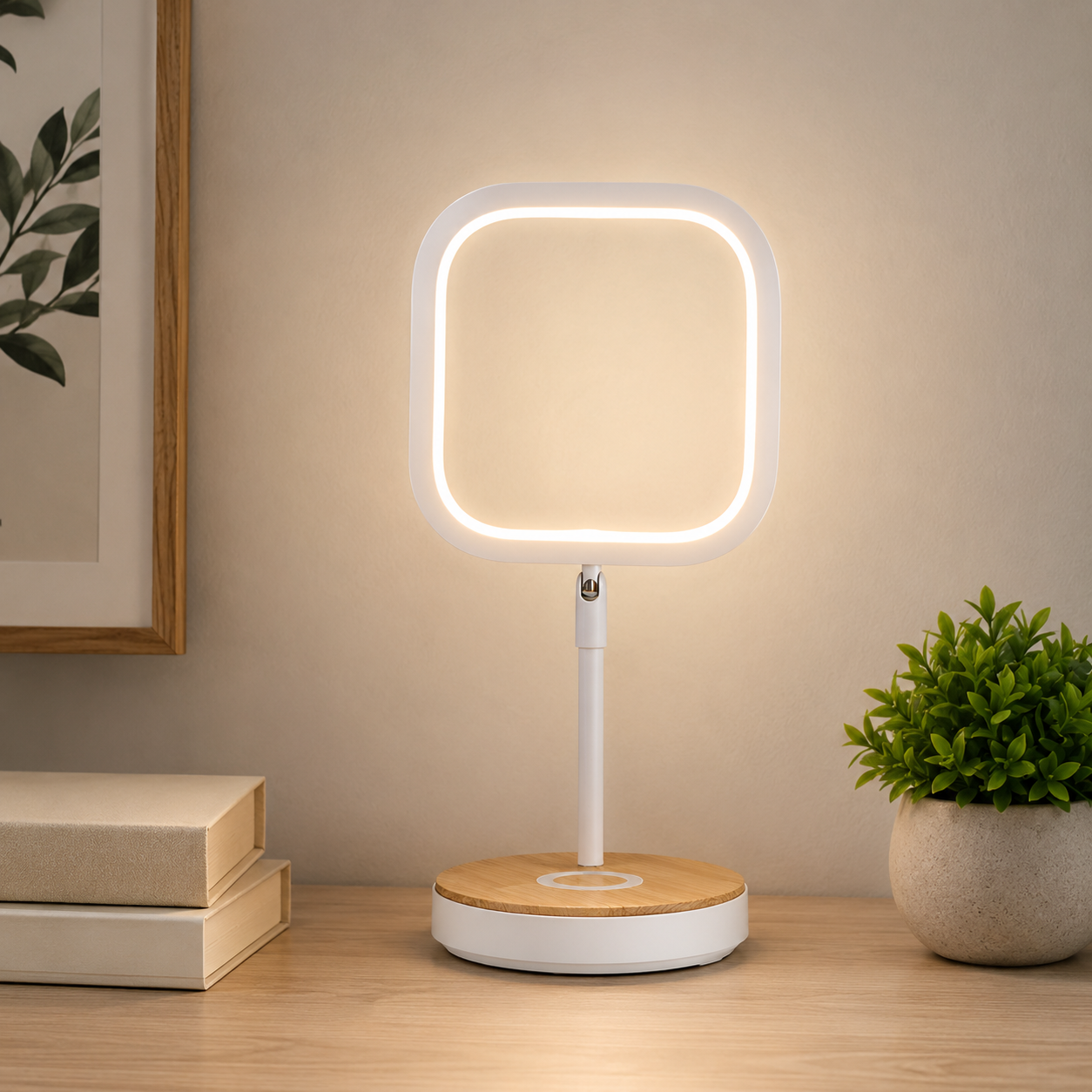 Modern Square Touch Dimming Table Lamp With LED Bulb | Elvaris