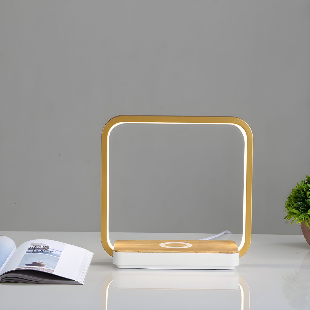 Modern Square Touch Dimming Table Lamp With LED Light | Auvrion