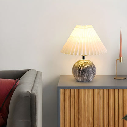 Modern Table Lamp with Ceramic Base Cone Shade | Zarnivo