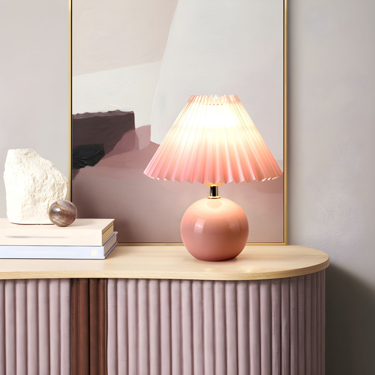 Modern Table Lamp with Ceramic Base Cone Shade | Zarnivo