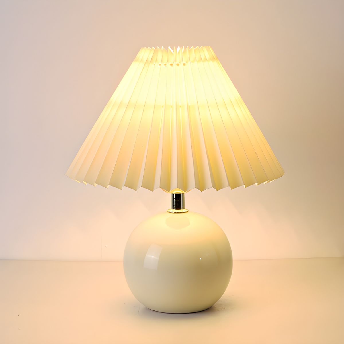 Modern Table Lamp with Ceramic Base Cone Shade | Zarnivo