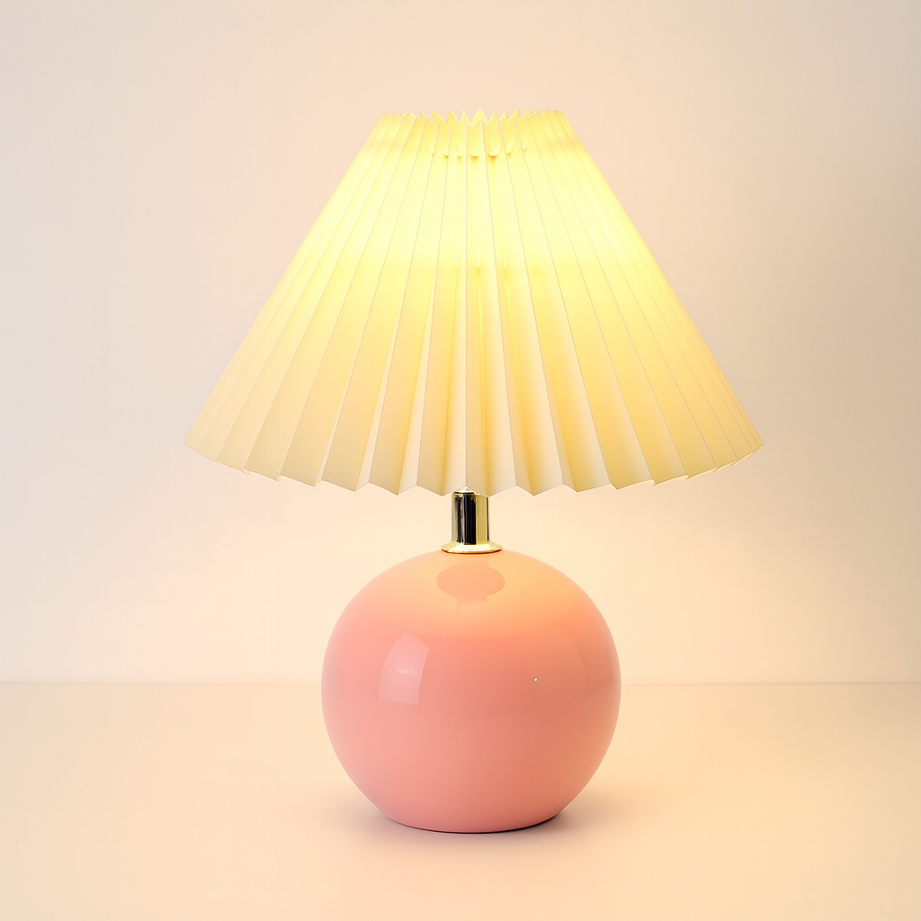 Modern Table Lamp with Ceramic Base Cone Shade | Zarnivo