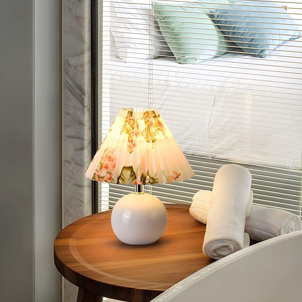 Modern Table Lamp with Ceramic Base Cone Shade | Zarnivo