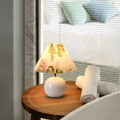Modern Table Lamp with Ceramic Base Cone Shade | Zarnivo