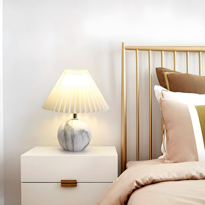 Modern Table Lamp with Ceramic Base Cone Shade | Zarnivo