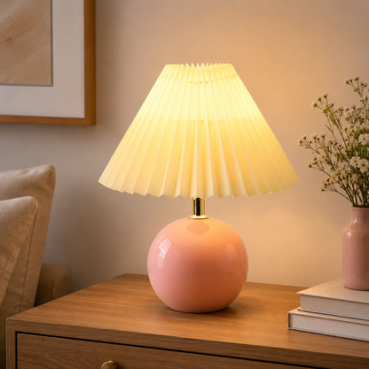 Modern Table Lamp with Ceramic Base Cone Shade | Zarnivo