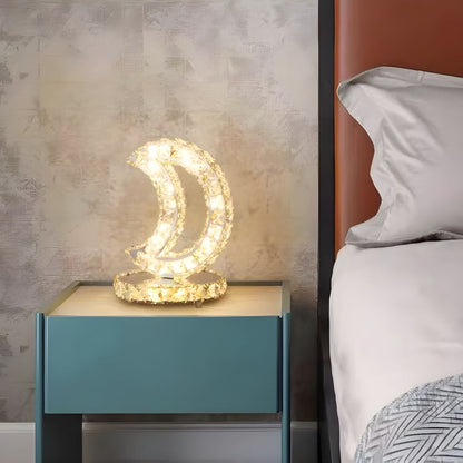 Modern Table Lamp with Crystal Shades and LED Light | Sarvico