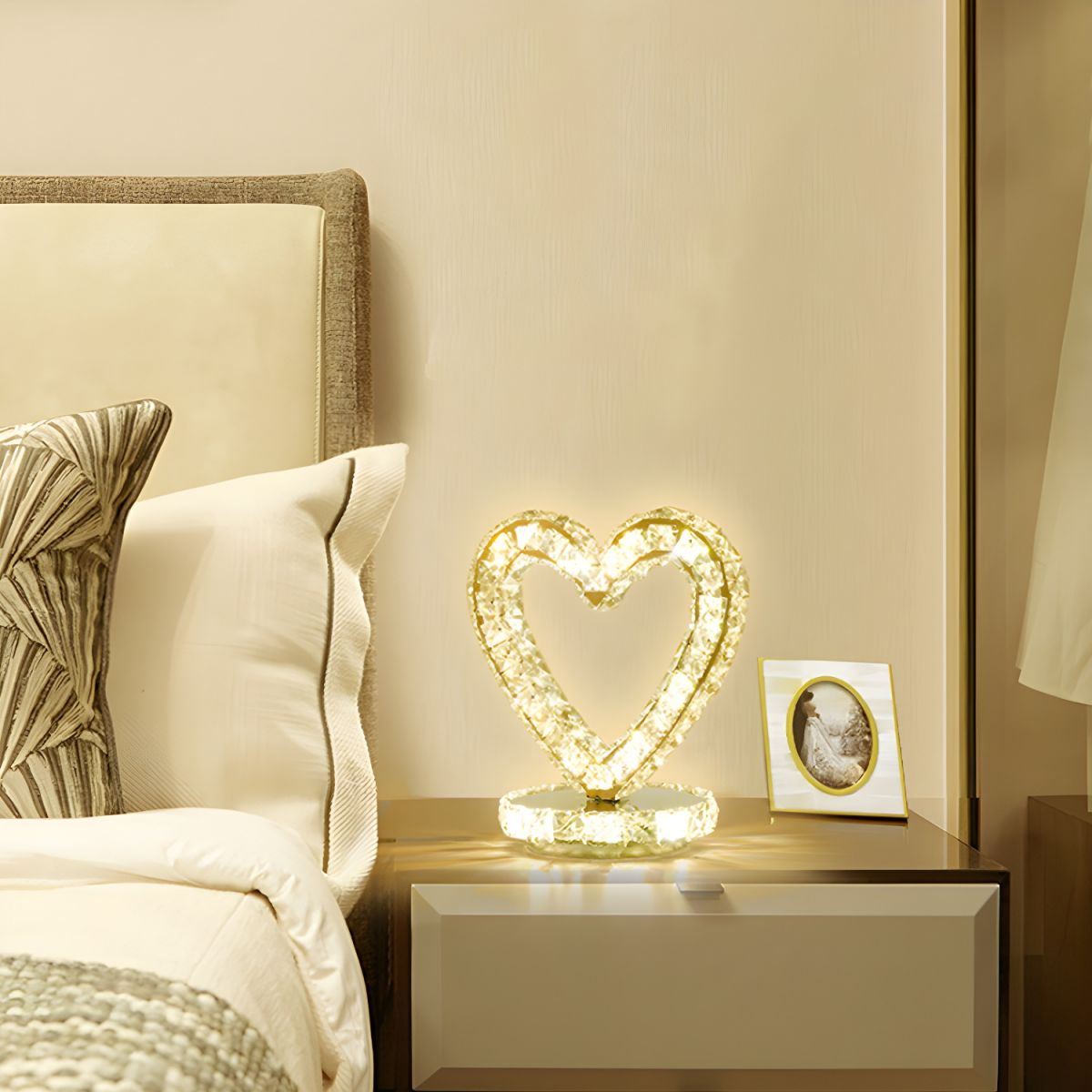 Modern Table Lamp with Crystal Shades and LED Light | Sarvico