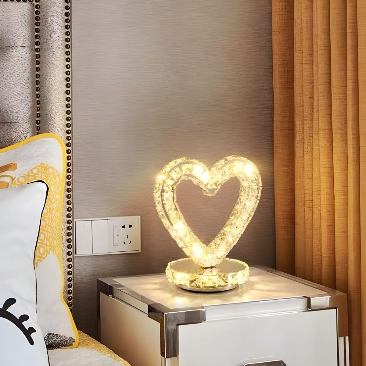 Modern Table Lamp with Crystal Shades and LED Light | Sarvico