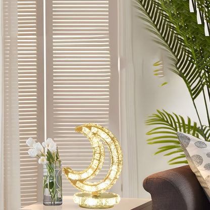 Modern Table Lamp with Crystal Shades and LED Light | Sarvico