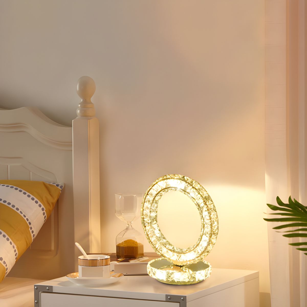 Modern Table Lamp with Crystal Shades and LED Light | Sarvico