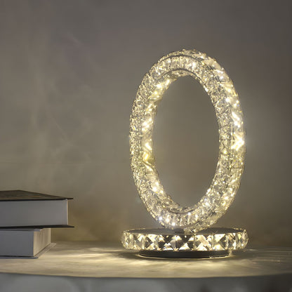 Modern Table Lamp with Crystal Shades and LED Light | Sarvico