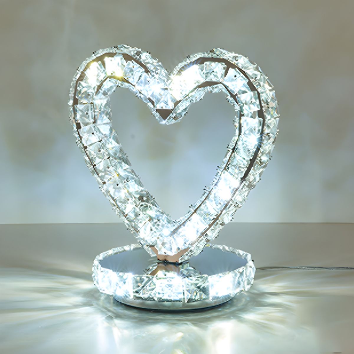 Modern Table Lamp with Crystal Shades and LED Light | Sarvico