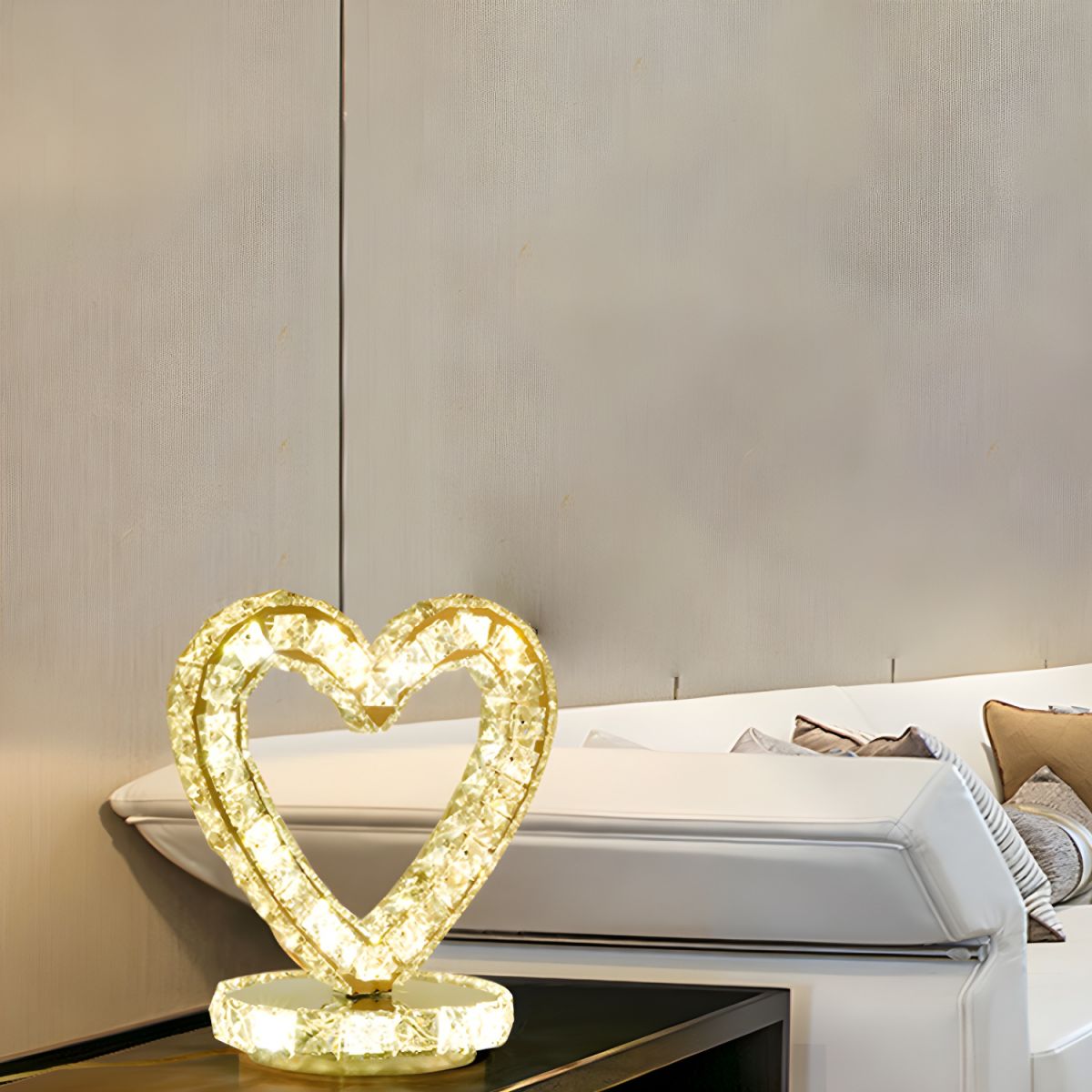 Modern Table Lamp with Crystal Shades and LED Light | Sarvico
