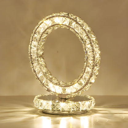 Modern Table Lamp with Crystal Shades and LED Light | Sarvico