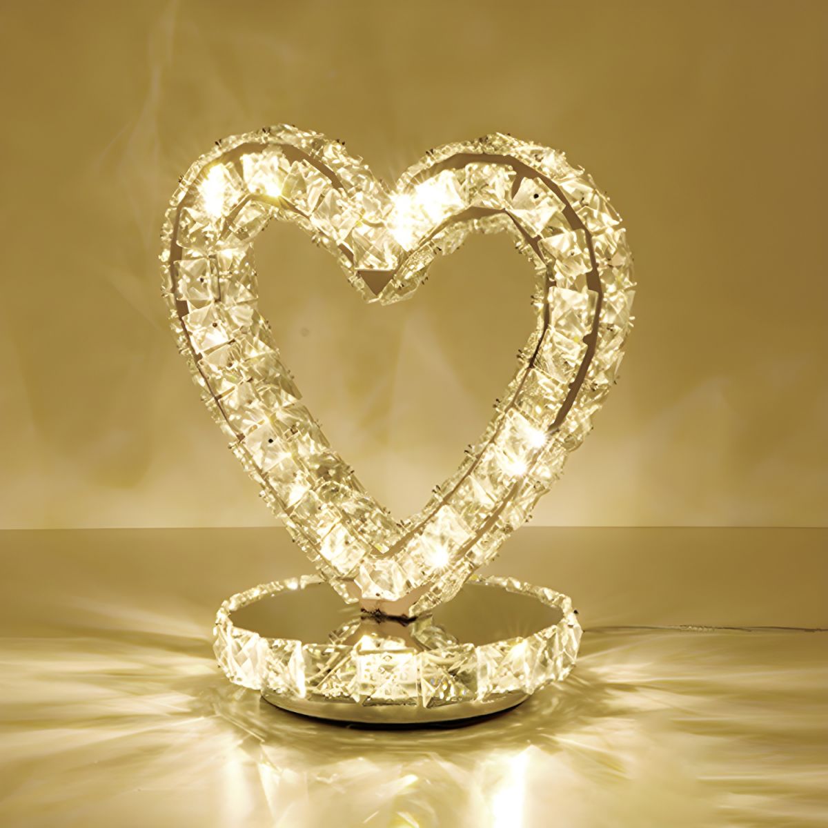 Modern Table Lamp with Crystal Shades and LED Light | Sarvico