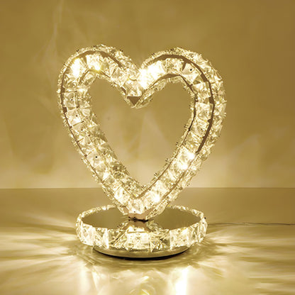 Modern Table Lamp with Crystal Shades and LED Light | Sarvico