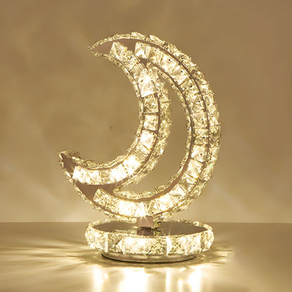 Modern Table Lamp with Crystal Shades and LED Light | Sarvico
