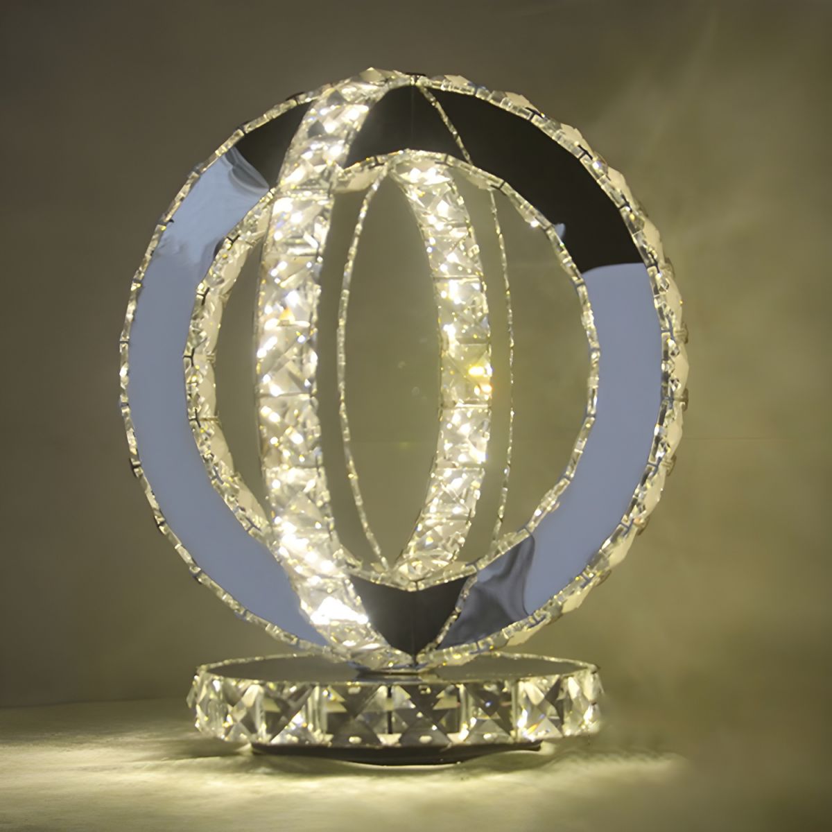 Modern Table Lamp with Crystal Shades and LED Light | Sarvico
