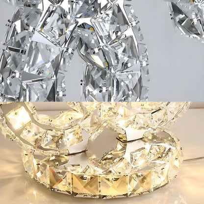 Modern Table Lamp with Crystal Shades and LED Light | Sarvico