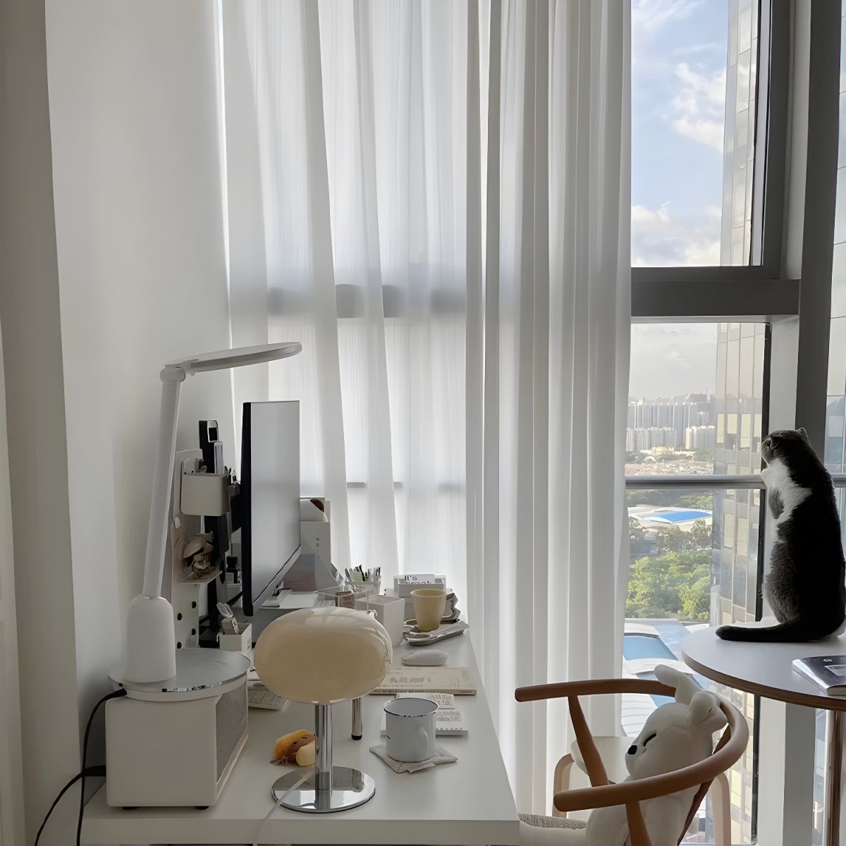 Modern Table Lamp with Glass Globe Shade Bedroom | Xelqora