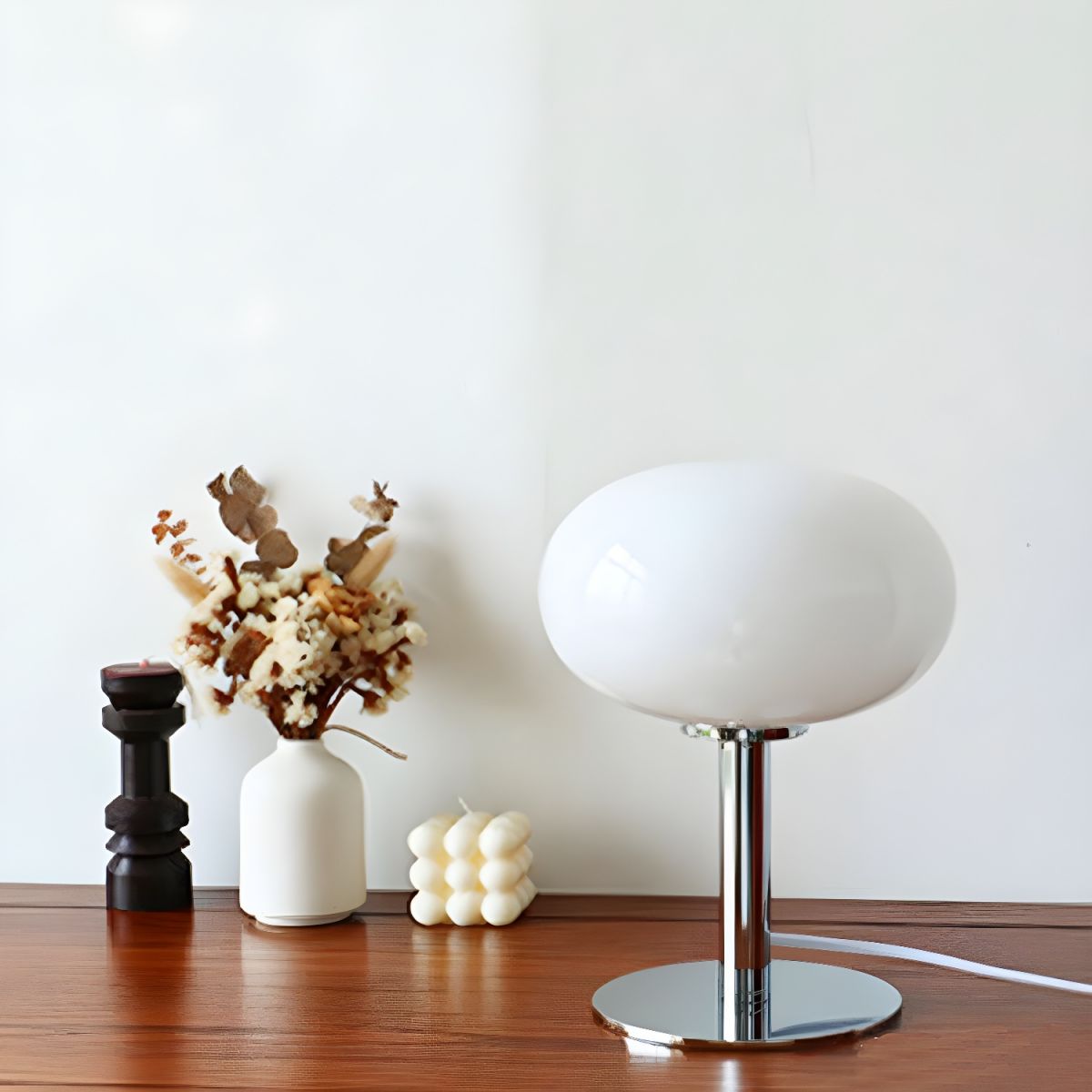 Modern Table Lamp with Glass Globe Shade Bedroom | Xelqora