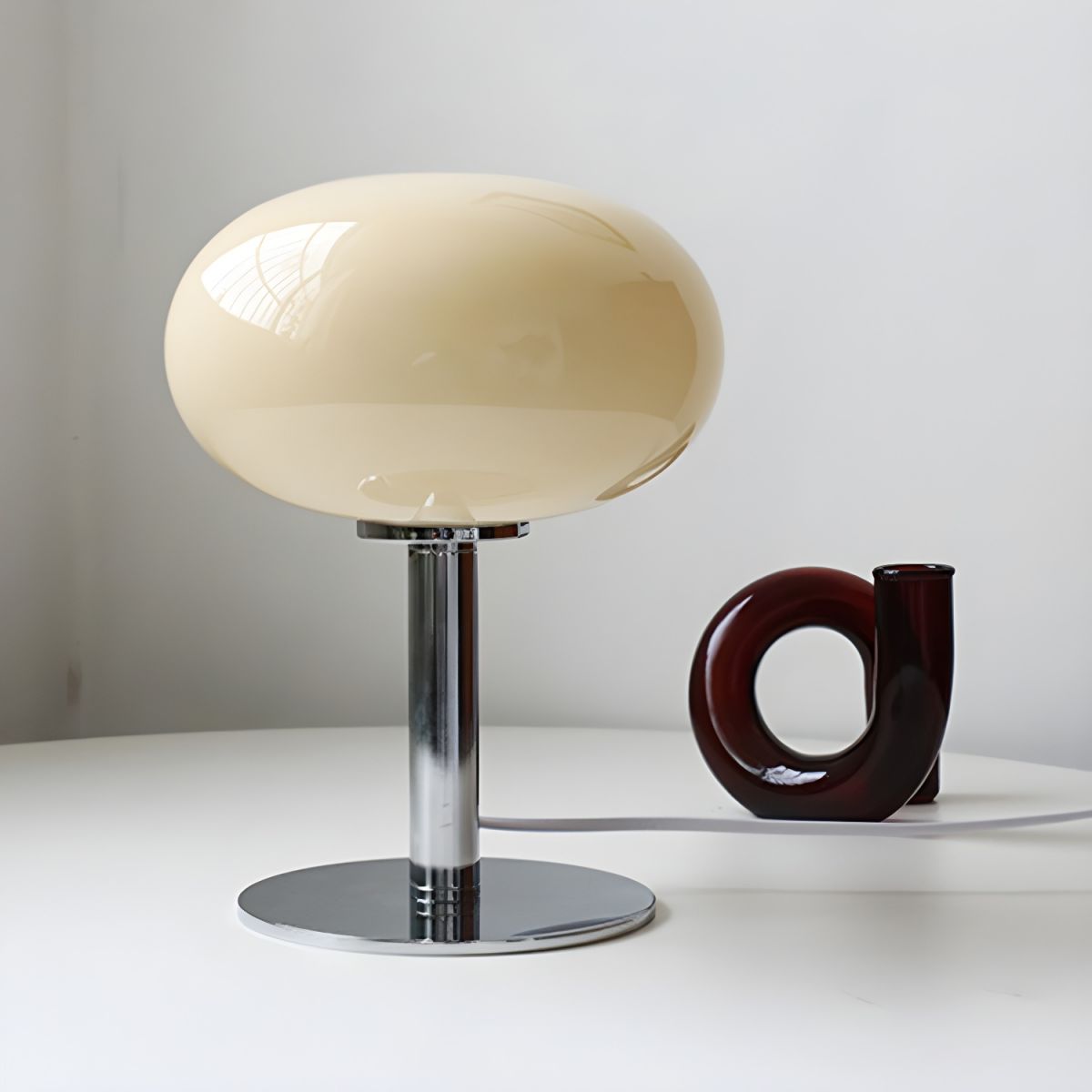 Modern Table Lamp with Glass Globe Shade Bedroom | Xelqora