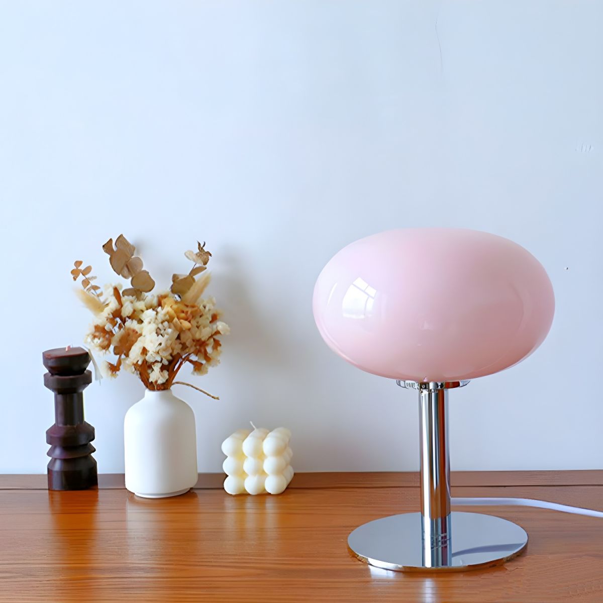 Modern Table Lamp with Glass Globe Shade Bedroom | Xelqora