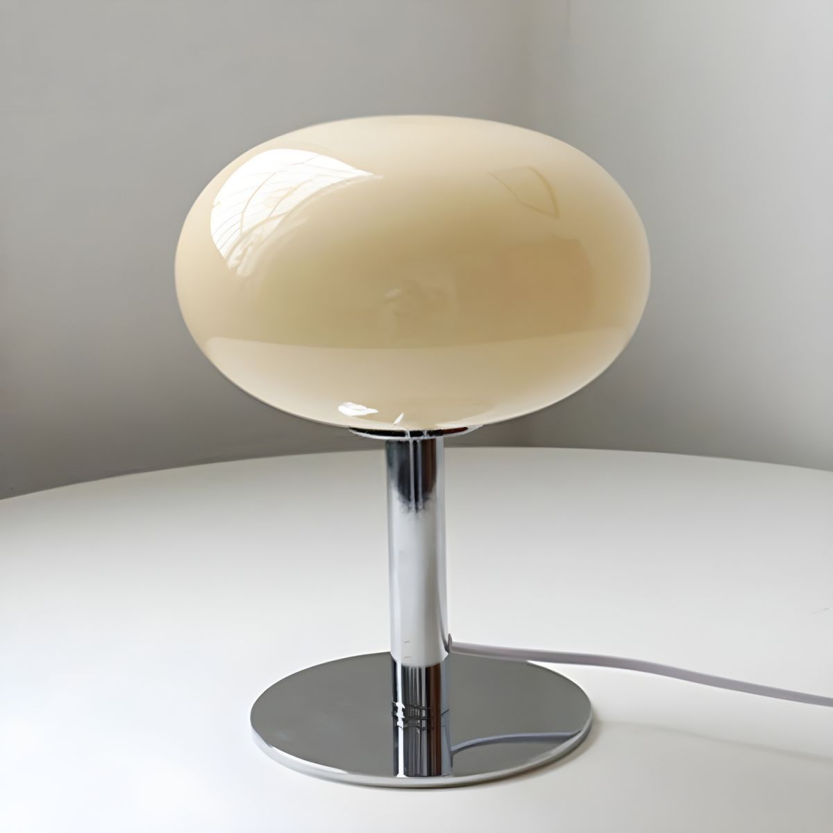 Modern Table Lamp with Glass Globe Shade Bedroom | Xelqora
