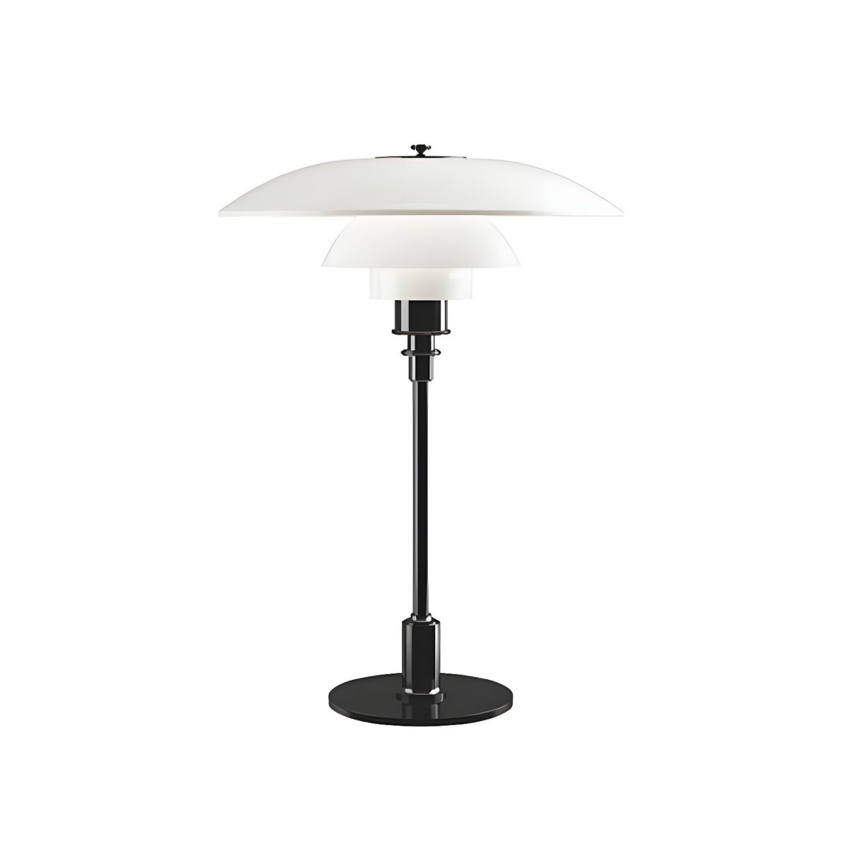Modern Table Lamp with Glass Shade Metal Finish | Qynvora