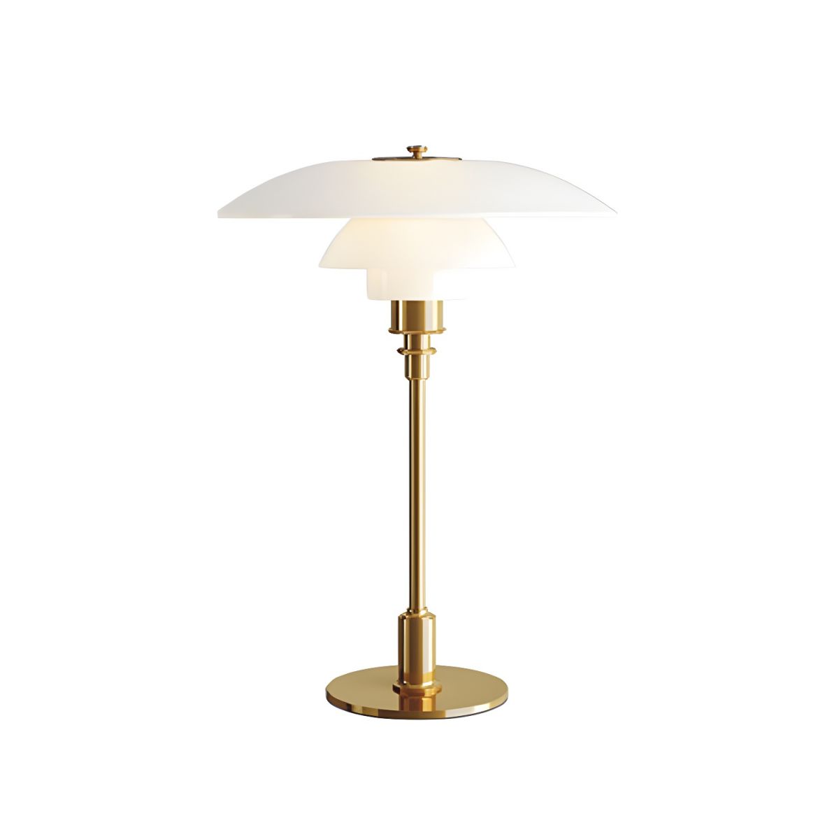 Modern Table Lamp with Glass Shade Metal Finish | Qynvora