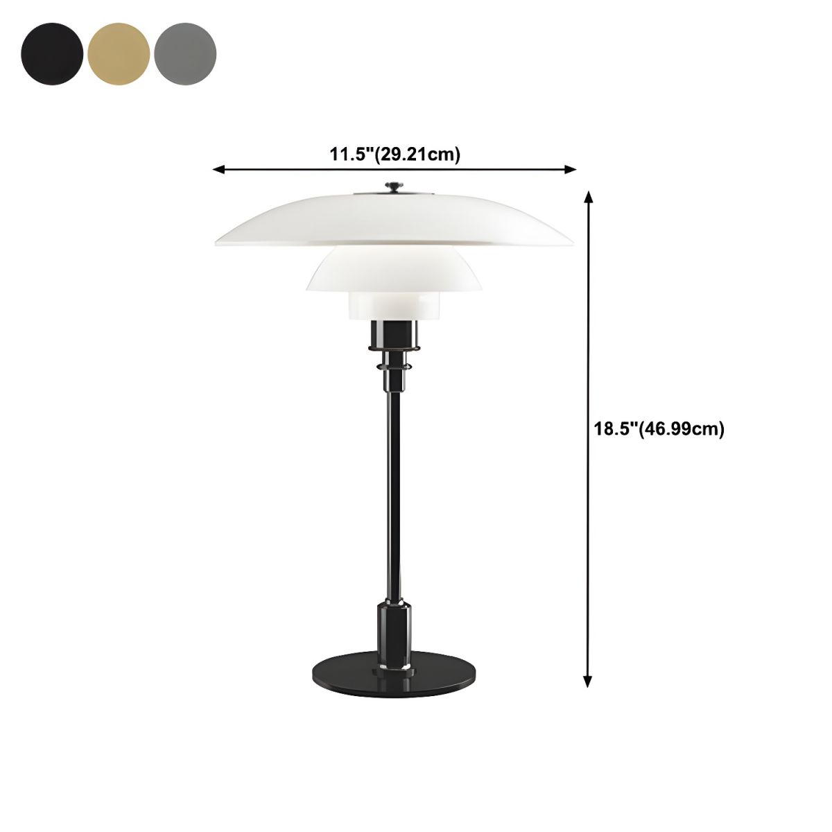 Modern Table Lamp with Glass Shade Metal Finish | Qynvora