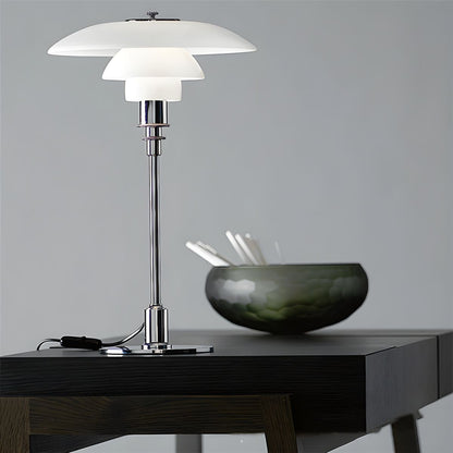 Modern Table Lamp with Glass Shade Metal Finish | Qynvora