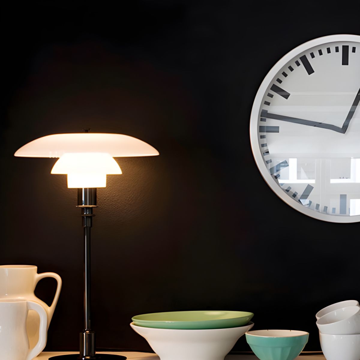 Modern Table Lamp with Glass Shade Metal Finish | Qynvora