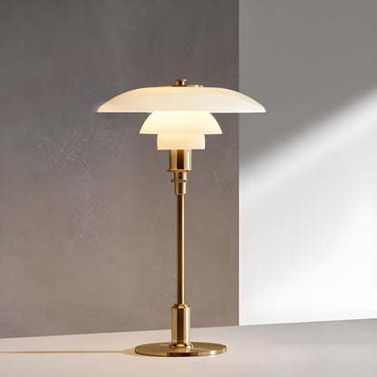 Modern Table Lamp with Glass Shade Metal Finish | Qynvora